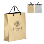 Sac cadeau en papier avec anses et intérieur noir 24x10x30 cm