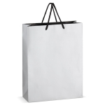 Sac cadeau en papier avec anses et intérieur noir 30x12x40 cm couleur argenté