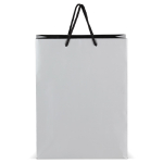 Sac cadeau en papier avec anses et intérieur noir 30x12x40 cm couleur argenté deuxième vue