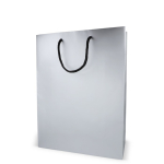 Sac cadeau en papier avec anses et intérieur noir 30x12x40 cm couleur argenté troisième vue
