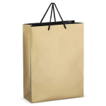 Sac cadeau en papier avec anses et intérieur noir 30x12x40 cm couleur doré