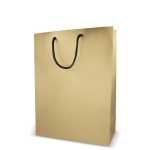 Sac cadeau en papier avec anses et intérieur noir 30x12x40 cm couleur doré troisième vue
