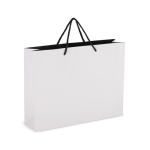 Sac cadeau en papier avec anses et intérieur noir 40x12x30 cm couleur blanc deuxième vue
