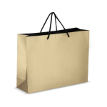 Sac cadeau en papier avec anses et intérieur noir 40x12x30 cm couleur doré deuxième vue