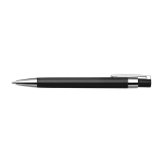 Stylo en plastique avec détails métalliques, encre noire couleur noir première vue
