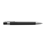 Stylo en plastique avec détails métalliques, encre noire couleur noir troisième vue