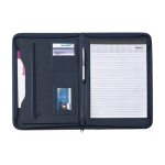 Portfolio en polyester avec pochettes et bloc-notes Workday couleur noir deuxième vue