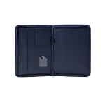 Portfolio en polyester avec pochettes et bloc-notes Workday couleur bleu deuxième vue