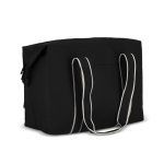 Sac isotherme en RPET à un compartiment avec isolation en aluminium couleur noir quatrière vue