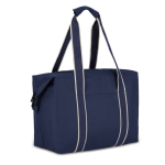 Sac isotherme en RPET à un compartiment avec isolation en aluminium couleur bleu foncé deuxième vue