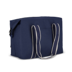 Sac isotherme en RPET à un compartiment avec isolation en aluminium couleur bleu foncé quatrière vue