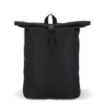 Sac à dos rolltop en RPET avec petite fermeture éclair frontale 20L couleur noir