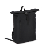 Sac à dos rolltop en RPET avec petite fermeture éclair frontale 20L couleur noir deuxième vue