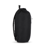 Sac à dos rolltop en RPET avec petite fermeture éclair frontale 20L couleur noir troisième vue