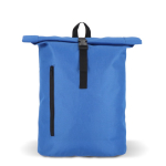 Sac à dos rolltop en RPET avec petite fermeture éclair frontale 20L couleur bleu