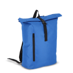 Sac à dos rolltop en RPET avec petite fermeture éclair frontale 20L couleur bleu deuxième vue
