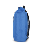 Sac à dos rolltop en RPET avec petite fermeture éclair frontale 20L couleur bleu quatrière vue