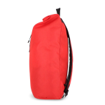 Sac à dos rolltop en RPET avec petite fermeture éclair frontale 20L couleur rouge quatrière vue