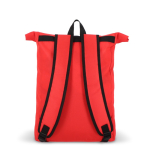 Sac à dos rolltop en RPET avec petite fermeture éclair frontale 20L couleur rouge cinquième vue