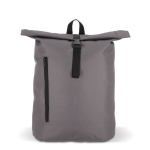 Sac à dos rolltop en RPET avec petite fermeture éclair frontale 20L couleur gris