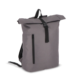Sac à dos rolltop en RPET avec petite fermeture éclair frontale 20L couleur gris deuxième vue