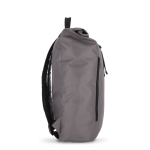 Sac à dos rolltop en RPET avec petite fermeture éclair frontale 20L couleur gris troisième vue
