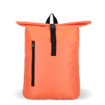 Sac à dos rolltop en RPET avec petite fermeture éclair frontale 20L couleur orange