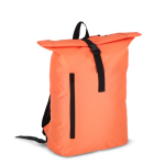 Sac à dos rolltop en RPET avec petite fermeture éclair frontale 20L couleur orange deuxième vue