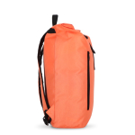 Sac à dos rolltop en RPET avec petite fermeture éclair frontale 20L couleur orange troisième vue