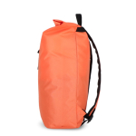 Sac à dos rolltop en RPET avec petite fermeture éclair frontale 20L couleur orange quatrière vue