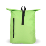 Sac à dos rolltop en RPET avec petite fermeture éclair frontale 20L couleur vert lime