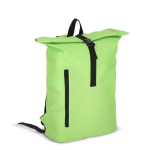 Sac à dos rolltop en RPET avec petite fermeture éclair frontale 20L couleur vert lime deuxième vue