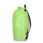 Sac à dos rolltop en RPET avec petite fermeture éclair frontale 20L couleur vert lime quatrière vue