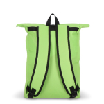 Sac à dos rolltop en RPET avec petite fermeture éclair frontale 20L couleur vert lime cinquième vue