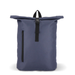 Sac à dos rolltop en RPET avec petite fermeture éclair frontale 20L couleur bleu foncé