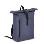 Sac à dos rolltop en RPET avec petite fermeture éclair frontale 20L couleur bleu foncé deuxième vue