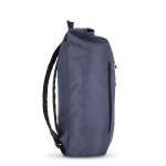 Sac à dos rolltop en RPET avec petite fermeture éclair frontale 20L couleur bleu foncé troisième vue