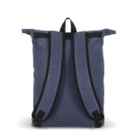 Sac à dos rolltop en RPET avec petite fermeture éclair frontale 20L couleur bleu foncé cinquième vue