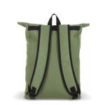 Sac à dos rolltop en RPET avec petite fermeture éclair frontale 20L couleur vert olive cinquième vue