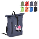 Sac à dos rolltop en RPET avec petite fermeture éclair frontale 20L