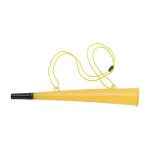Corne en plastique avec cordon assorti, idéale pour les événements couleur jaune première vue