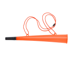 Corne en plastique avec cordon assorti, idéale pour les événements couleur orange première vue