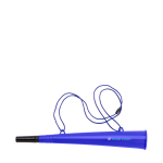 Corne en plastique avec cordon assorti, idéale pour les événements couleur bleu ultramarine avec zone d'impression