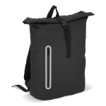 Sac à dos rolltop en PU avec détails réfléchissants 20L couleur noir