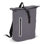 Sac à dos rolltop en PU avec détails réfléchissants 20L couleur gris