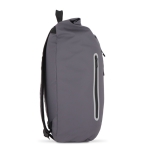 Sac à dos rolltop en PU avec détails réfléchissants 20L couleur gris troisième vue