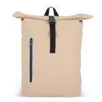 Sac à dos rolltop en PU avec détails réfléchissants 20L couleur beige deuxième vue