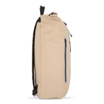 Sac à dos rolltop en PU avec détails réfléchissants 20L couleur beige troisième vue
