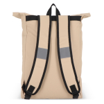 Sac à dos rolltop en PU avec détails réfléchissants 20L couleur beige cinquième vue
