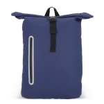 Sac à dos rolltop en PU avec détails réfléchissants 20L couleur bleu foncé deuxième vue